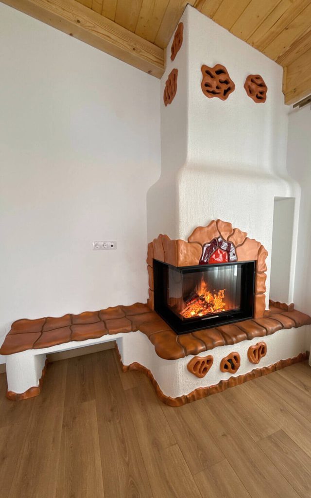 rezultatul semineu cu forma organica gata realizat